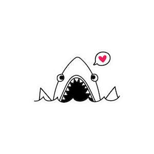 Super Cute Shark Vinyl Decal, Heart, Love