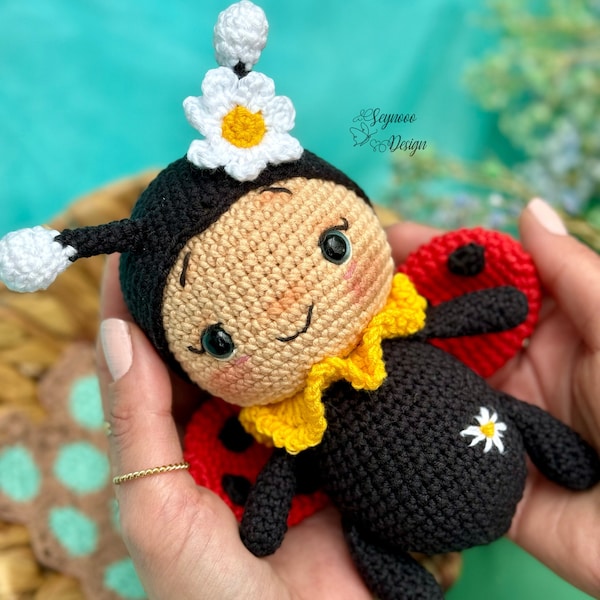 Patron PDF coccinelle au crochet, modèle mignon coccinelle Amigurumi, modèle mignon coccinelle