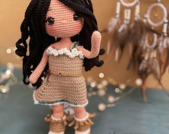 Modèle PDF de poupée de princesse au crochet, modèle de poupée de princesse Amigurumi, modèle de princesse Tribeswoman au crochet