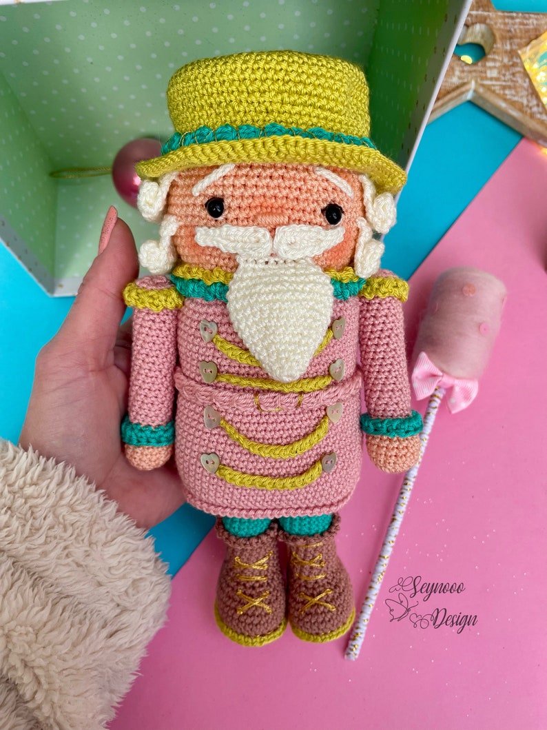 Crochet Nutcracker Pattern, Cute Nutcracker Toy Pattern, Colourful Christmas Nutcracker Pattern image 4