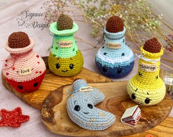 Crochet Halloween Amigurumi Potion Bottles Pattern (PDF)