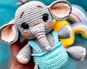 Amigurumi Baby Elephant Crochet Pattern: PDF Tutorial with Pillow, Blanket & Toy