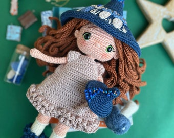 Modèle PDF de poupée coupe de fées au crochet, modèle de poupée de fée Amigurumi, modèle PDF de poupée coupe de fée, modèle de poupée champignon au crochet