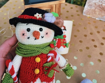 Crochet Snowman Pattern, Amigurumi Snowman English Pattern