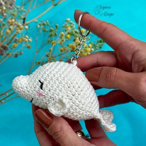 Crochet Beluga Whale Pattern: Amigurumi Keychain (PDF Pattern)