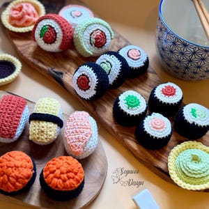Crochet Amigurumi Sushi Set Pattern: Pretend Play Food (PDF Pattern)