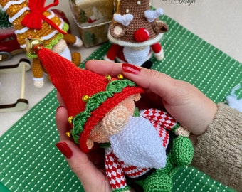 Crochet Christmas Elf Gnome Pattern, Beginner-Friendly (PDF Pattern)