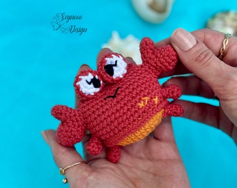 Schema portachiavi amigurumi a uncinetto a forma di granchio (PDF)