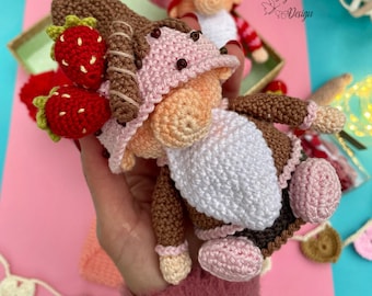 Chocolate Gnome Crochet Pattern, Amigurumi Toy (PDF)