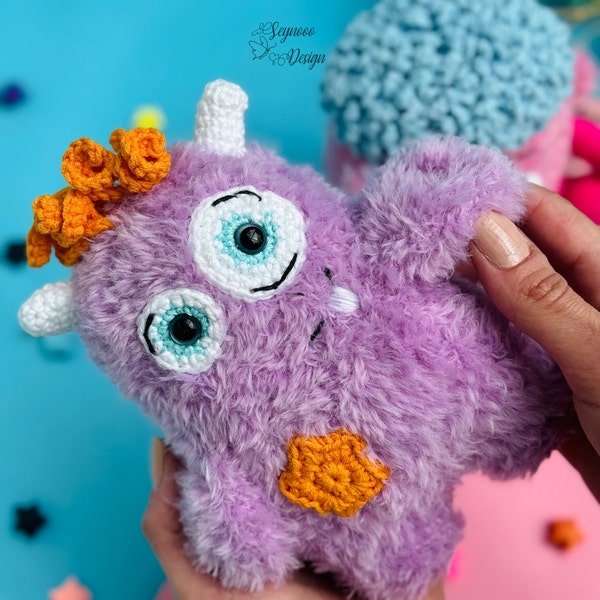 Crochet Little Monster PDF Pattern, Amigurumi Monster Plushie Pattern, Crochet Monster Plushie