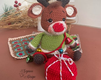Crochet Reindeer Pattern, Christmas Amigurumi Toy (PDF)