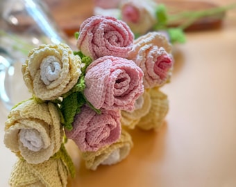 Crochet Rose Bouquet PDF Pattern: Amigurumi Flower DIY