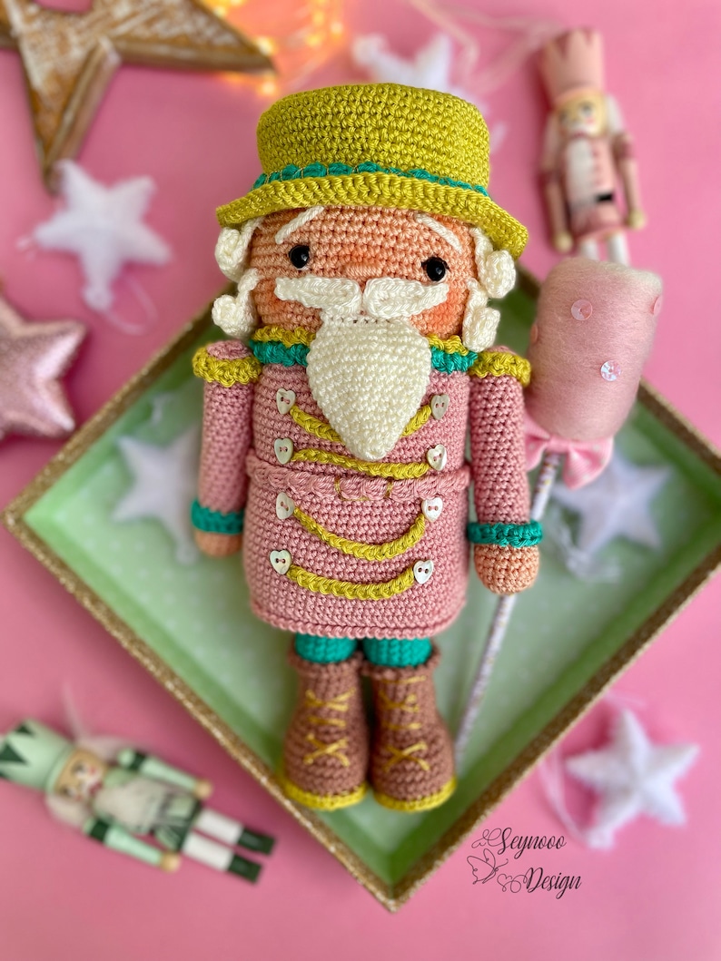 Crochet Nutcracker Pattern, Cute Nutcracker Toy Pattern, Colourful Christmas Nutcracker Pattern image 3