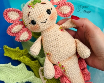 Patrón de juguete Amigurumi Axolotl a crochet (PDF) – Proyecto DIY