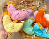 Colourful Chickens Amigurumi Pattern – Crochet Chicken Toy PDF Pattern