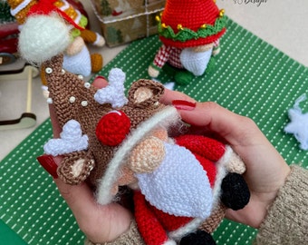Crochet Reindeer Gnome Amigurumi Pattern, Christmas Decoration (PDF Pattern)