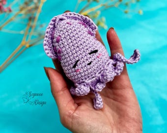 Crochet Amigurumi Squid PDF Pattern, Toy Keychain (Digital Download)