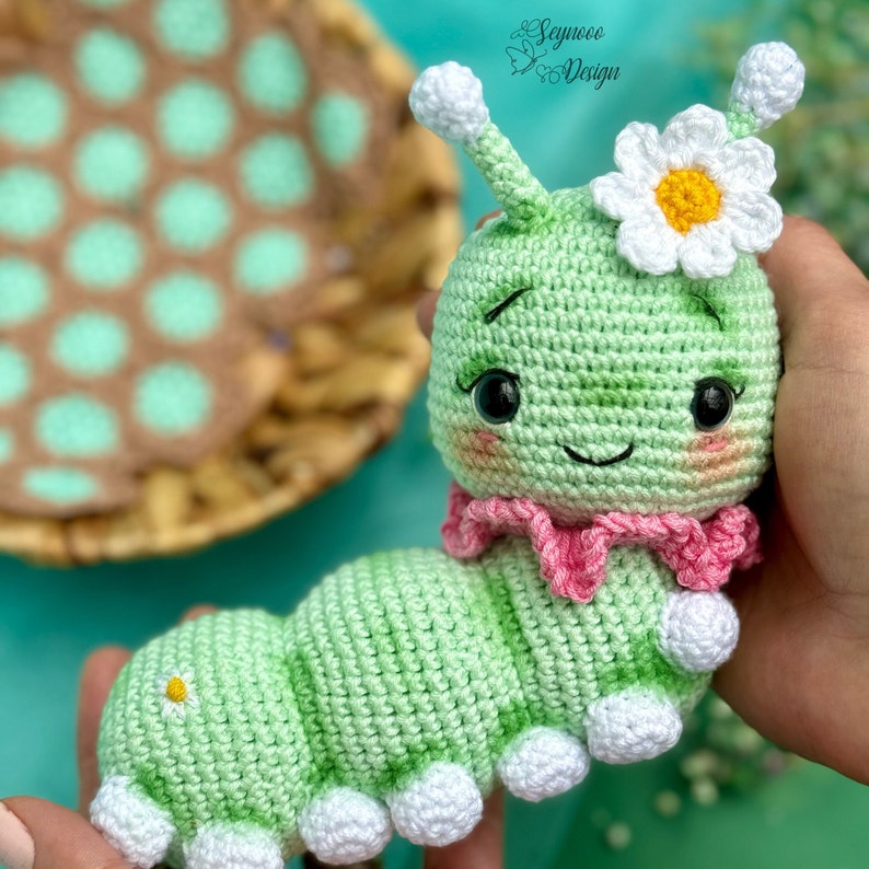 Modèle PDF chenille mignon au crochet, modèle petite chenille Amigurumi, modèle jouet chenille mignon au crochet image 8