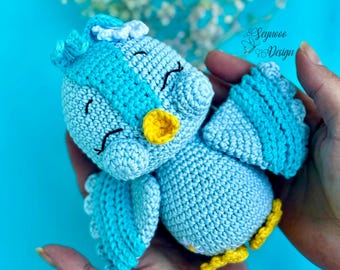 Crochet Blue Bird Amigurumi Pattern (PDF Download)