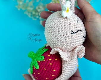 Crochet Strawberry Snail Amigurumi Pattern (PDF)