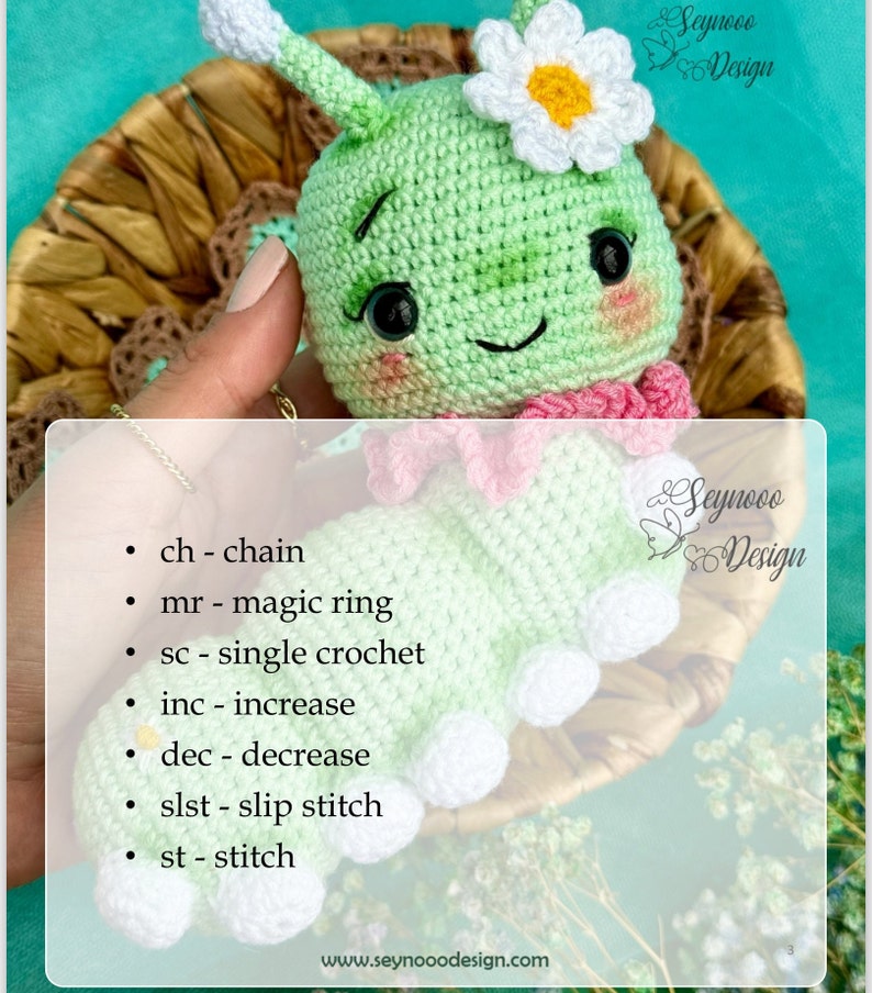 Crochet Cute Caterpillar PDF Pattern, Amigurumi Little Caterpillar Pattern, Cute Caterpillar Toy Pattern imagem 10