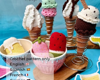 Crochet Ice Cream & Popsicle Pattern: Amigurumi Toys (PDF Pattern)
