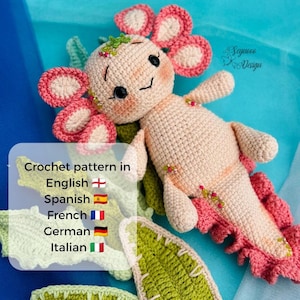 Häkelmuster für ein Axolotl-Spielzeug (PDF) – Amigurumi Axolotl-Tutorial, DIY-Projekt