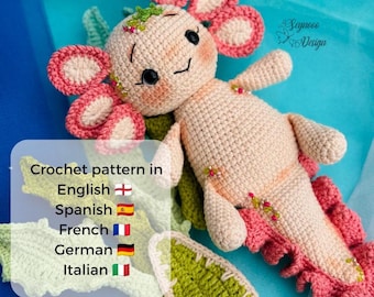 Virka Axolotl leksaksmönster (PDF) – Amigurumi Axolotl Tutorial, DIY-projekt