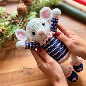 Cozy Mouse Crochet Pattern, Amigurumi Mouse PDF Tutorial, Holiday Plush Toy