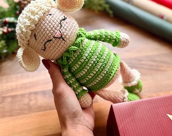 Crochet Cozy Lamb PDF Pattern, Amigurumi Lamb Toy Tutorial, Winter Sheep Plush
