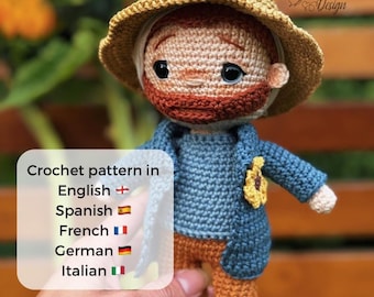 Crochet Van Gogh Doll Pattern: Amigurumi Artist (PDF Pattern)