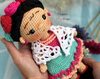 Crochet Frida Doll Amigurumi Pattern (PDF)