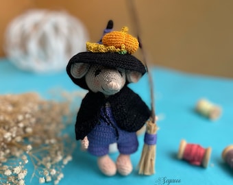 Crochet Mouse Witch Costume: Halloween Toy Pattern (PDF)
