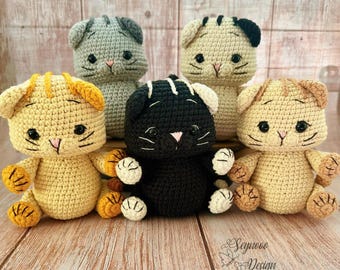 Crochet Cat Pattern Bundle, Amigurumi Kitten Plush Toy PDF, Beginner Friendly Crochet Tutorial