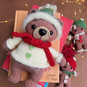 Crochet Christmas Bear Toy Pattern: Amigurumi Tuffy (PDF Pattern)