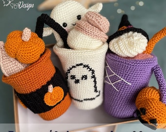 Mugs d'Halloween au crochet, motif Amigurumi (PDF)