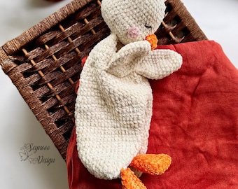 Crochet Duck Lovey Pattern: Amigurumi Baby Toy (PDF Download)