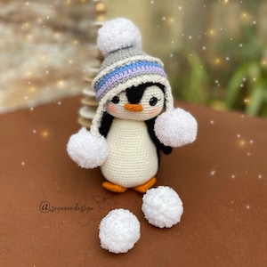 Modello di giocattolo pinguino all&#39;uncinetto, modello di pinguino amigurumi in inglese, modello di pinguino carino
