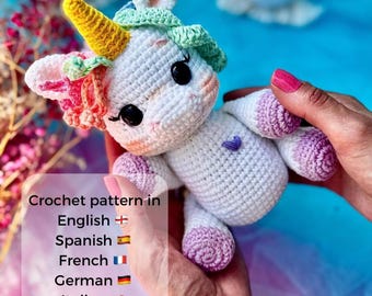 Crochet Unicorn Pattern, Amigurumi Unicorn Plush Tutorial