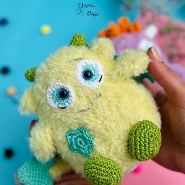 Crochet Cute Monster Pattern, Amigurumi Monster Pattern, Monster Plushie Pattern