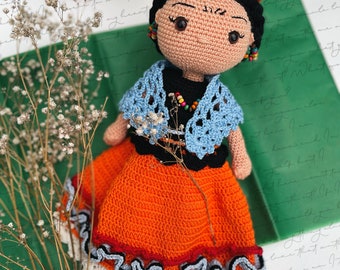 Crochet Frida Kahlo Doll: Amigurumi Pattern (PDF)