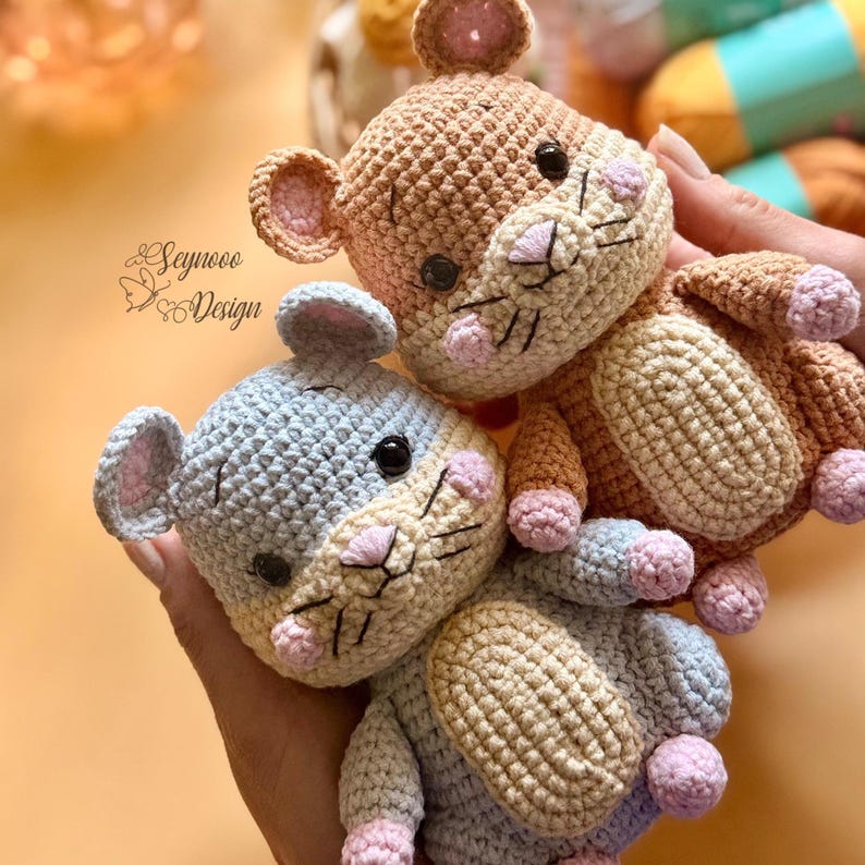 Crochet Hamsters Pattern PDF, Amigurumi Hamster Tutorial, Hamster Plush Toy Beginner Friendly image 14