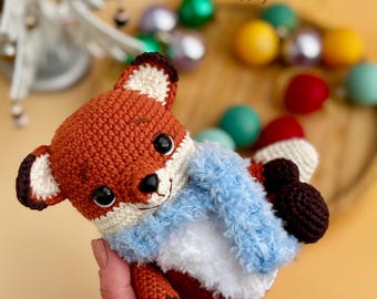 Crochet Fox Amigurumi Pattern, Scarf Toy (Digital Download)