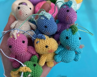 Crochet Miniature Dinosaur Pattern: Amigurumi Dino Toy (PDF)