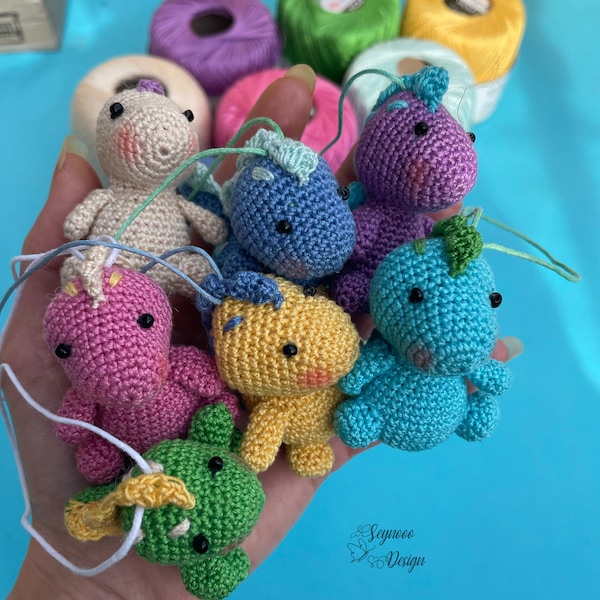 Crochet Miniature Dino Pattern, Amigurumi Dinosour Pattern, Miniature Dino Toy Pattern