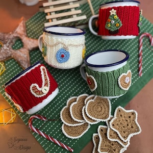 Gehäkelte Weihnachtstasse gemütlich PDF Muster, Weihnachtstasse gemütlich Muster, Weihnachtstasse gemütlich PDF Muster, Tasse gemütlich Muster
