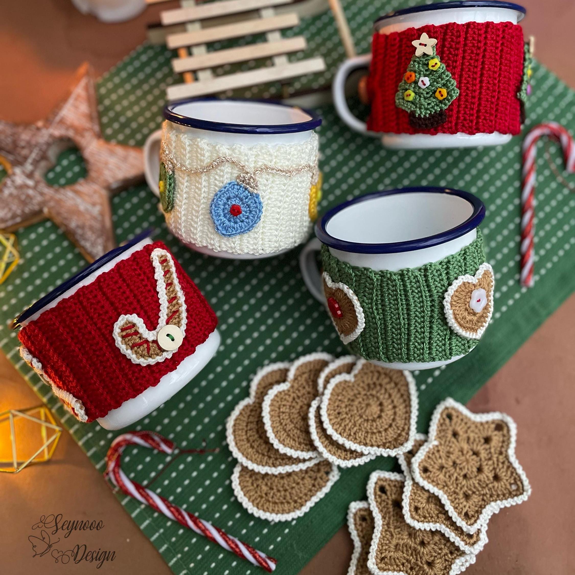Crochet Christmas Mug Cozy PDF Pattern, Christmas Mug Cozy Pattern, Xmas Mug Cozy PDF Pattern, Mug Cozy Pattern