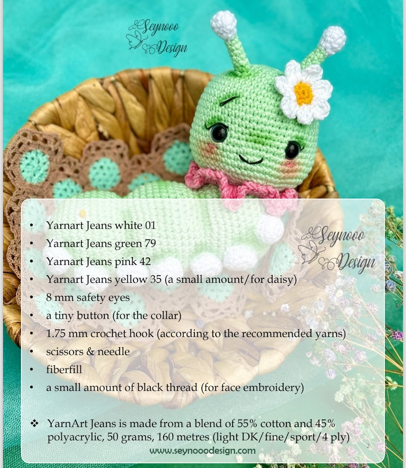Crochet Cute Caterpillar PDF Pattern, Amigurumi Little Caterpillar Pattern, Cute Caterpillar Toy Pattern imagem 9