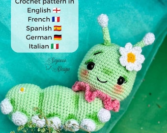 Virkat Amigurumi-mönster för larvleksaks (PDF-mönster)