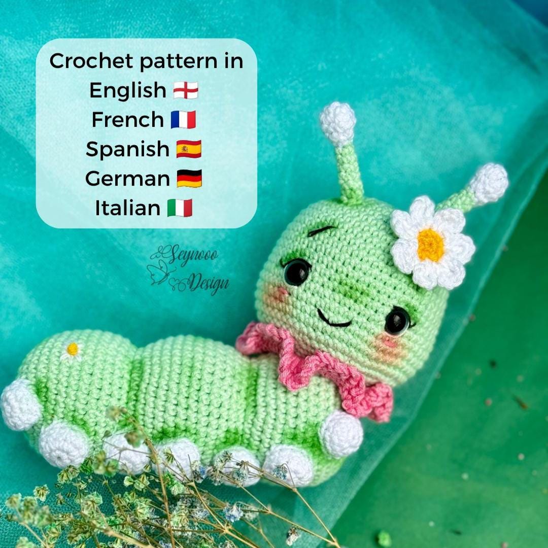 40 Crochet Snails, Slugs, Caterpillars, and Worms Patterns Worth Noticing 31 Crochet Amigurumi Caterpillar Toy